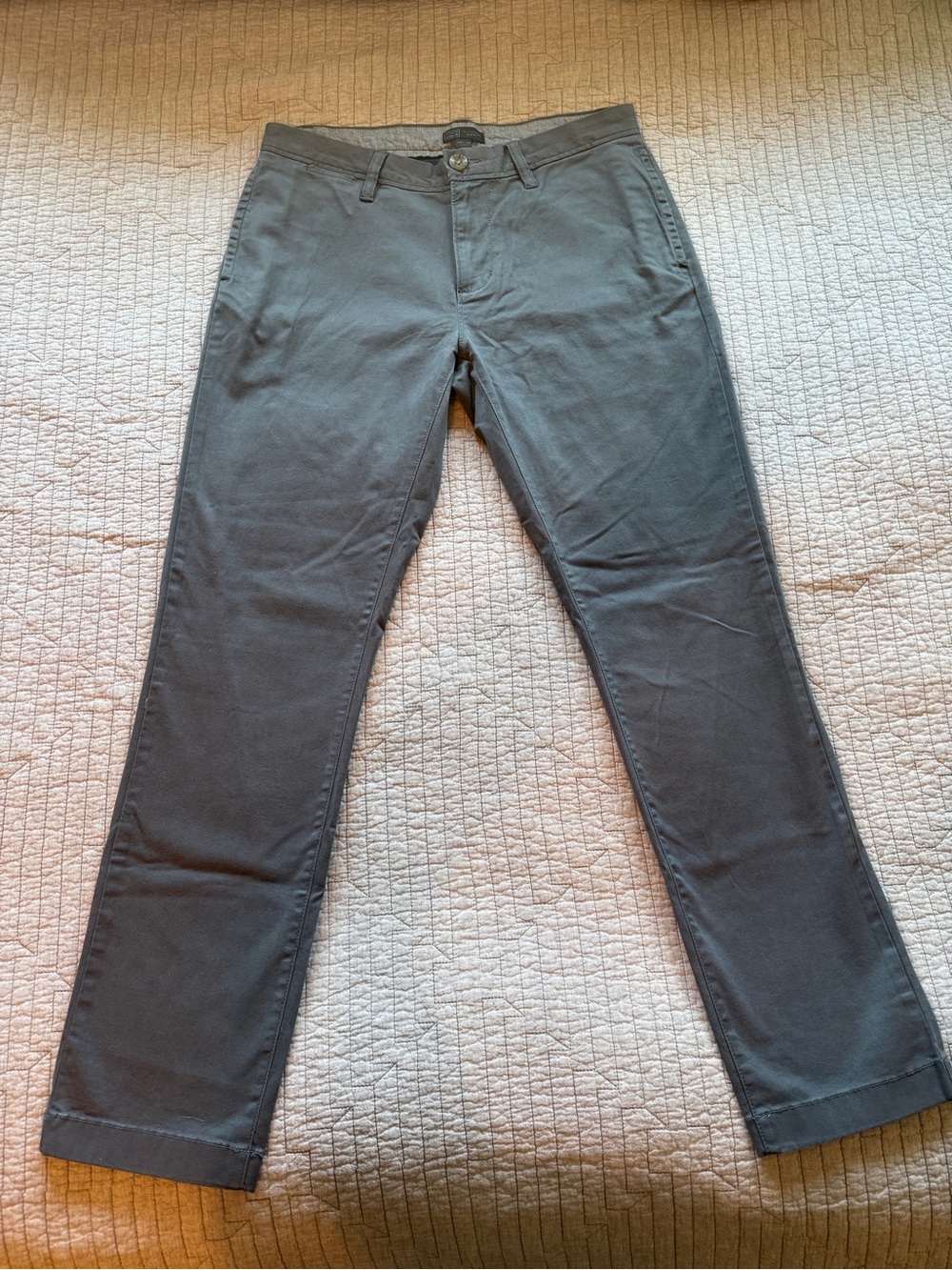 14th & Union Slim Fit Pants Gray Men’s 30x30 | Stretch Chino Dress Casual